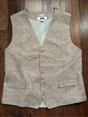 Vintage Inspired Joseph Abboud XXL 100% Linen Vest
